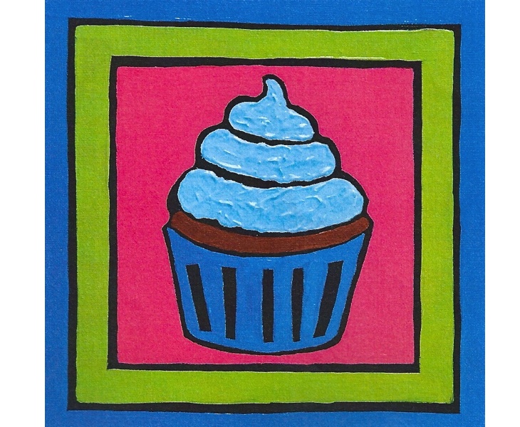 Blue Cupcake 2011 5x7 blank card