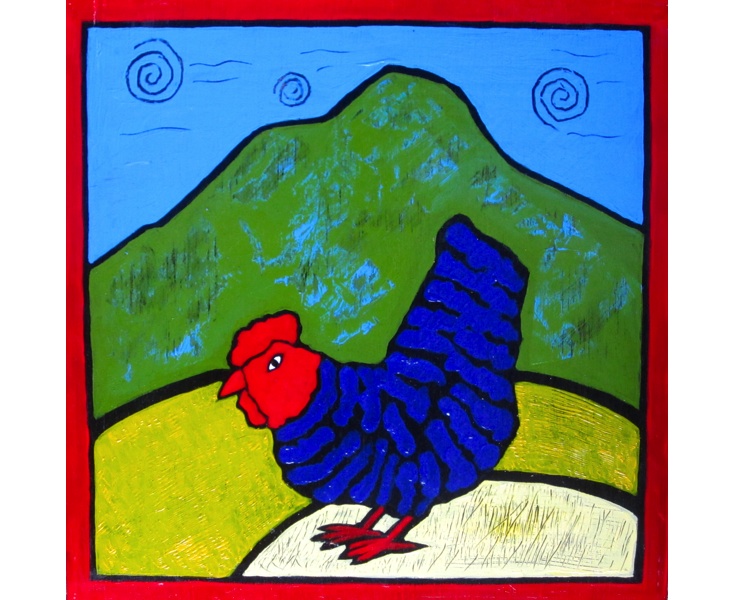 Marin Chick 2011 12x12 acrylic on wood SOLD