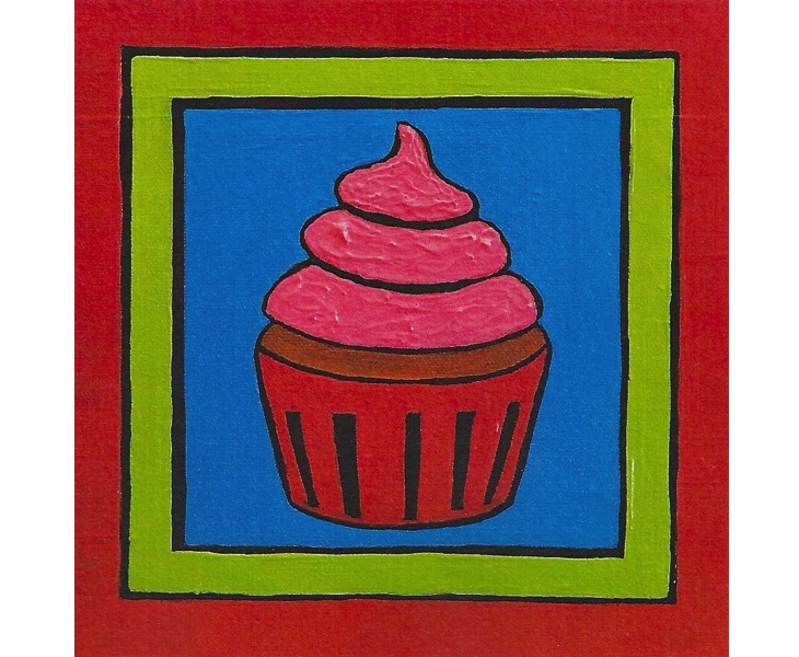 Red Cupcake 2011 5x7 blank card