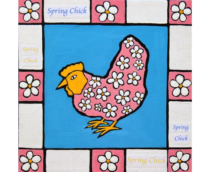 Spring Chick 2011 12x12 acrylic on canvas