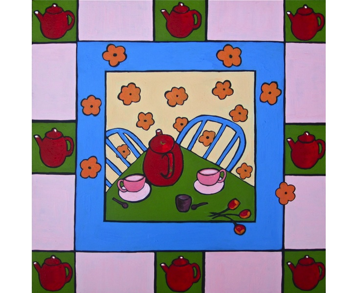 Tea for Two 2012 20x20 acrylic on canvas