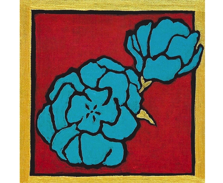 Turquoise Flower 2011 5x7 blank card