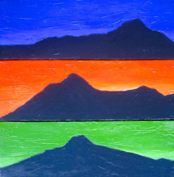 This Is Mt. Tam Triptych 2013 8x24 (three panels) acrylic on canvas 